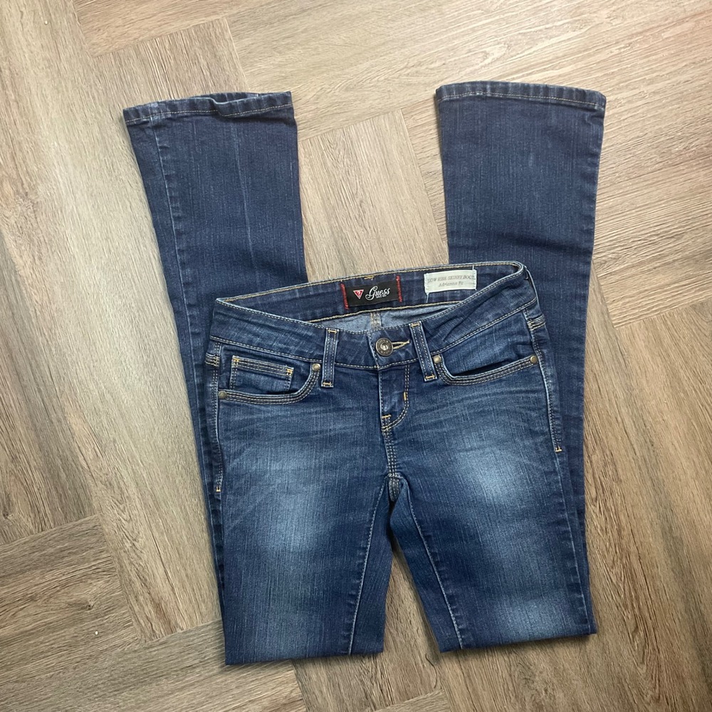 Guess Adrianna Low Rise Skinny Boot Jeans Womens 24 Dark Wash Blue Boho Indie